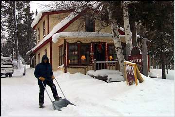 Copper Harbor snow scooper