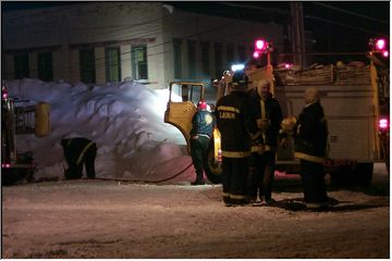 Copper Country Firemen at night