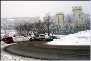 Snowy loop in Houghton, Michigan