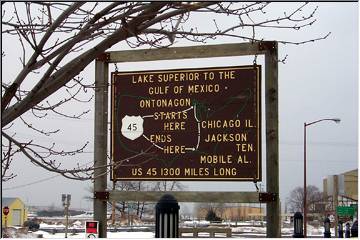 Ontonagon Hwy 45 sign