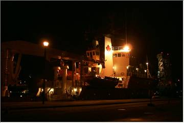 First ship at Houghton waterfront