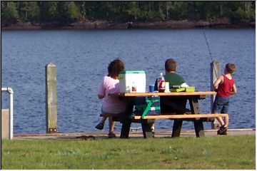 Fishing at a picnic.....