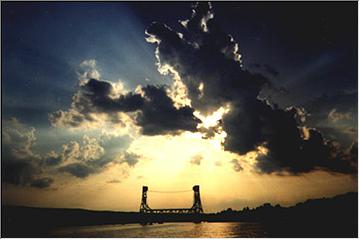 Lift bridge, awesome sky