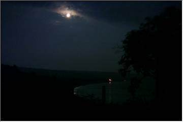 Moon over Great Sand Bay