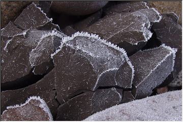 Frost on the rocks