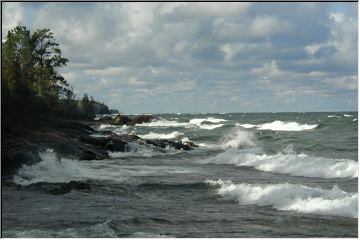 Churning lake