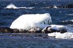 Icy topped rock