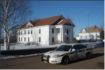 Courthouse and cruiser