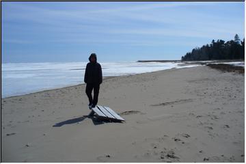 Cold beach walk