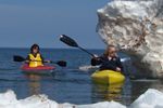 Icebergs and kayaks