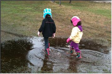 Kids + puddles = FUN