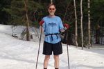 Skiing in shorts