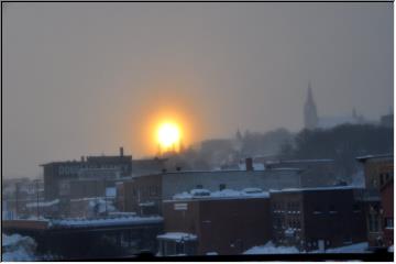 Hazy sunrise